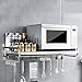 Produktbild MHFS Edelstahl-Küchenregal Wandbehang Mikrowelle Gewürzwand Aufbewahrungsbox Küchenregal Ofenregal, Metallwandmontierte Multifunktionsfunktion, 4 Größen, 10 Typen (Farbe : Stainless steel-80cm)