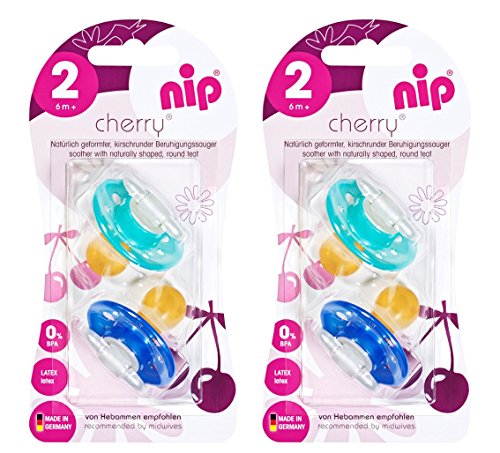 nip Rundsauger Cherry Doppelpack Boy, Latex, 6 Monate+