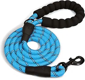 Healix dog leash for collar or harness | Padded comfortable handle | Reflective large leash for dogs | Strong and durable 5 ft long leash for small, medium & large size puppies & adult dogs (15 to 80 kgs)