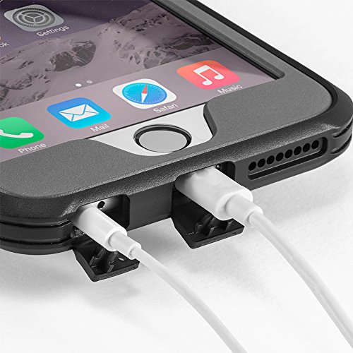 Funda para apple iPhone 6 6s 360   Integral Para Ambas Caras CLOUDSTOO  GRATIS Protector de Pantalla de Vidrio Templado -- NEGRO GRIS 