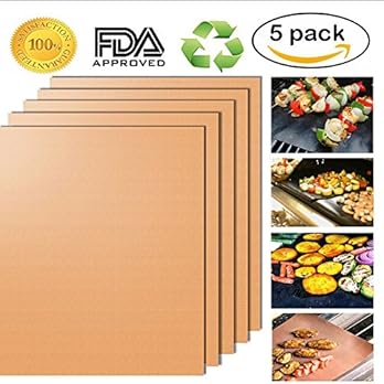 Grill Matte Bbq Kochmatte Non Stick Satz Von 5 Fda Genehmigt Leicht Zu Reinigen Backmatte Wiederverwendbare Splmaschine Safe 16 X 13 Zoll Am Besten Fr Gas Holzkohle Elektrische Grill Grill