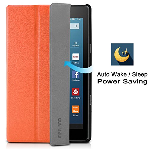 Hülle für Fire HD 8 (7. Generation – 2017) / das neue Fire HD 8 (6. Generation – 2016), Infiland Ultra Slim Lightweight Schutzhülle Cover für Fire HD 8 (8-Zoll-Tablet, 7. Generation – 2017) / Das neue Fire HD 8 Tablet (6. Generation – 2016)(Orange) - 8