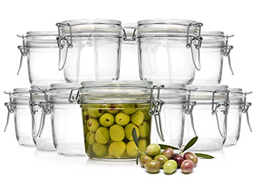 Bormioli Fido Gläser mit Bügelverschluss 12 teilig | Füllmenge 350 ml | Luftdichte Konservierung durch den Gummiring sowie den Drahtbügelverschluss