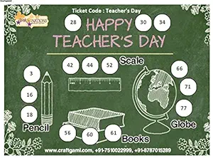 Craftgami - Teachers Day Theme Tambola Tickets - Housie Tickets (24 Tickets)