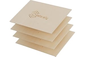 Creatorally Madera Contrachapada 3mm, A4 Tablero de Contrachapado para Corte Laser, 4 Piezas Contrachapados sin Terminar para Grabado Láser, CNC, Pintura Modelo Bricolaje (Abedul)