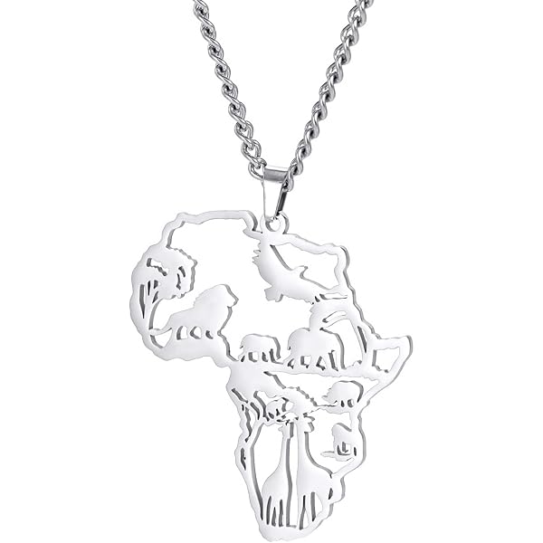 Collier Avec Pendentif Carte De L'Éthiopie - Tigray District Ethnique Hip Hop - Pendentif Pour Femme Et Homme - C