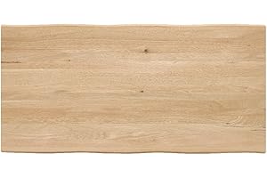 ‎IWERK iWerk® – Tischplatte aus Eiche 160 x 80 cm | Massiv & Rustikal | Echtholz-Tischplatte für individuelle Zwecke – geeignet als Schreibtisch oder Esstisch | DIY-Tisch (Kante Live Edge)