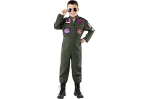 Funidelia Déguisement de pilote Top Gun pour garçon, Licence Officielle, Pilote, Aviateur - Costume pour enfant pour les fêtes, le Carnaval et Halloween