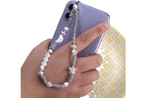 PTNKUIIY Handykette Perlen Bunt Handyanhänger, Böhmische Anti-Verlorene Handykette Mond Stern Telefon Anhänger Perlen Telefon Kette Strap Perlenkette Handy Charm Schlüsselanhänger Dekoration