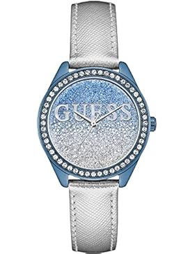 GUESS Damen-Armbanduhr 36mm Armband Leder Gehäuse Edelstahl Quarz W0823L8