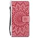 Price comparison product image Case for Mi 6X, Dfly Premium Soft PU Leather Embossed Mandala Design Stand Function Card Slot Holder Slim Flip Wallet Cover for Xiaomi Mi 6X/Mi A2/Redmi Note 5 Pro, Pink