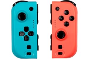 Konix Paire de manettes Joypads pour Nintendo Switch et Switch OLED - Autonomie 8 h - Fonction vibration - Bleu et rouge