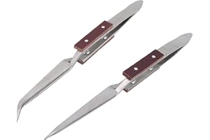 Powerruif Korspincett professionell pincett rostfritt stål isolerade pincett för smycken svetsning, reparation av elektroniska delar falska ögonfransar transplantation