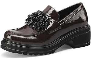 QUEEN HELENA Mocassini Loafer Casual Eleganti Francesine Senza Lacci con Tacco Plateau Scarpe Basse Invernali Donna X27-108