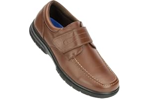 FASHION FRIENDLY Men's Classic One Touch Fastening Shoes | Black or Brown | Sizes 7-12 UK