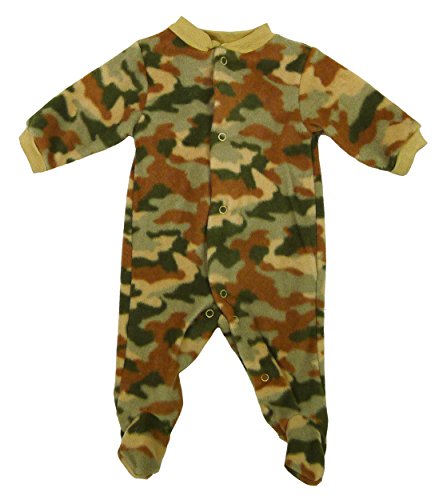 Boys Baby Army Camo All in One Fleece Romper Sleepsuit Newborn to 9 Months