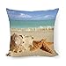 Produktbild Hat family Throw Pillow Case Summer Sky Ocean Beach Cotton Cushion Cover Home Decorative Square 18x18 Inches