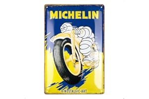 Nostalgic-Art Plaque rétro, 20 x 30 cm, Michelin – Motorcycle Bibendum – Idée de cadeau pour fans de moteur, en métal, design vintage