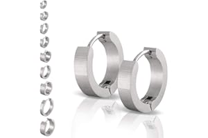 Soul-Cats 1 Paar Creolen aus Edelstahl in silber, matt gebürstet für Damen und Herren