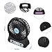 Produktbild Asamoom Portable Mini Fan Elektrische wiederaufladbare Lüfter 3 Modi Desktop Tisch Lüfter USB oder batteriebetriebene Haushalt Sommer Kühler Lüfter mit 18650 Akku und USB-Kabel (schwarz)