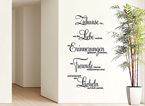 Grandora® W1124 Wandtattoo Spruch Zuhause ist wo die Liebe wohnt.. schwarz 58 x 107 cm - 4