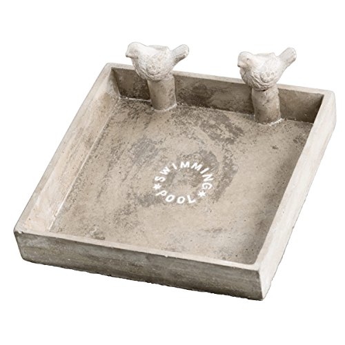 Vogelbad SWIMMINGPOOL - eckig - Vogeltränke - 25 cm - Gartendeko - Terrassendeko - Balkondeko - Wasserschale