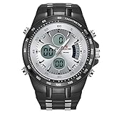 Männer Edelstahl Watch Doppelbewegung Quartz Sports Watch Wasserdichte Große Dial Men ' S Watch