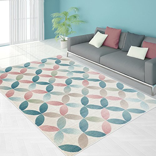 Teppich Modern Designer Wohnzimmer Schlafzimmer Läufer Inspiration Net Pastell Multi Braun NEU, Größe in cm:80 x 300 cm;Farbe:Multi