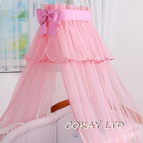 LUXURIOUS CANOPY DRAPE ONLY to fit Baby Cot or Cot Bed 320cm-PINK