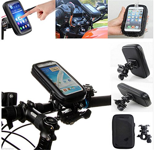 ICOOM Universelle wasserfeste Smartphone-Halterung mit undurchlÃ¤ssigem Etui fÃ¼rs Lenkrad - eignet sich fÃ¼r MotorrÃ¤der, Mopeds, FahrrÃ¤der, TourenrÃ¤der GPS, Apple, Android, Smartphone, iPhone 6S / 6/ 6 Plus, Samsung Galaxy S7, S6, S6 Edge, S5, Note 5, Note 4, HTC one, LG G5, G4, Motorola, HUAWEI P9, P8, Wiko