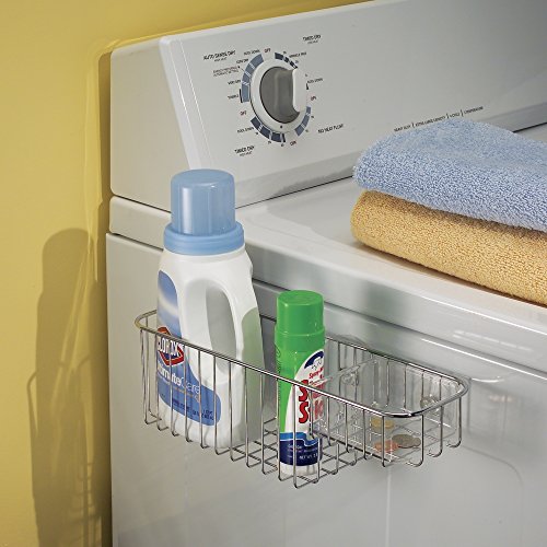 mDesign Duschablage aus Metall – Duschregal mit Saugnäpfen – Aufbewahrungskorb mit zusätzlicher Kunststoffablage – Farbe: Chrom - 2