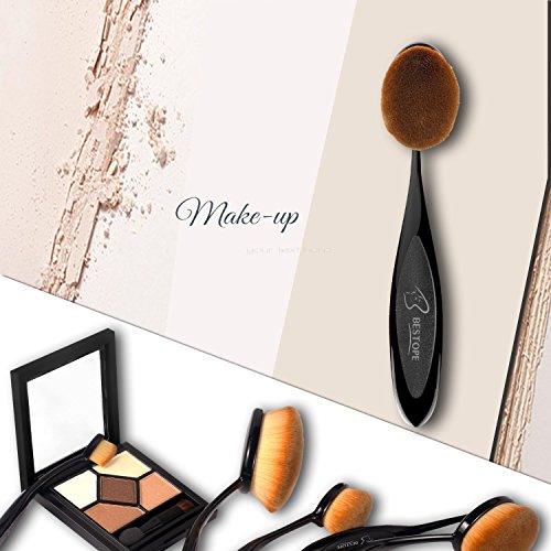 Pinselset BESTOPE Pinselset Makeup pinsel 10-tlgs Pinselset Schmink Pinsel Set Kosmetik in Ovalem Zahnbürstendesign Puderpinsel Foundation Bürste Lip Braue Pinsel Eyeliner - 5
