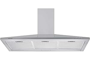Cookology CH100SS Cooker Hood in Stainless Steel - 100cm Width - Eco LED Lights - Extractor Fan Kitchen Wall Mounted - A Energy - Includes UK Plug - Quiet Running - Air Recirculating