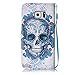 Produktbild Handyhülle Samsung Galaxy S6 edge / G925F Hülle Tasche, Ougger Skull Beutel Briefhülle Tasche Bumper Schale Schutzhülle PU Leder Weich Magnetisch Stehen Silikon Haut Flip Case Cover mit Kartenslot