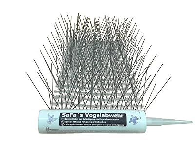 PP 03-30, adhesive 10 pcs Pic anti pigeons 3 rangées de pointes + 1 cartouche d'adhésifs spéciaux