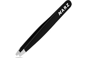 NARZ Professional Slanted Tweezer for Facial Hair Women & Men Stainless Steel Precision Tweezers for Ingrown Hair Tweezers