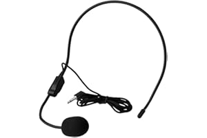 Exliy Micrófono con Cable montado en la Cabeza Mini micrófono de Condensador de 3.5 mm Pluma con Cable Flexible para Amplificador de Voz, Maestros, Altavoces, Entrenadores y más Compatible con iPhon
