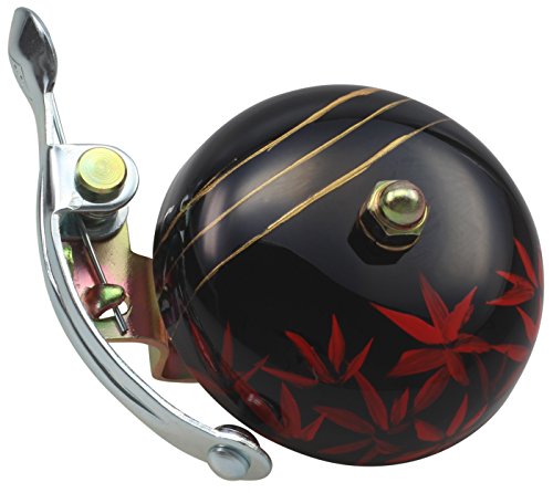 CRANE Bell Co. - Timbre para Bicicleta, Pintado a Mano, Suzu W Steel Band Mount, con Accesorio de Montaje, Color Negro (Kaede), 55 mm.