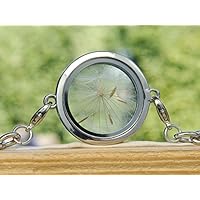 Pusteblumen Armband echte Blüten Medaillon Löwenzahn