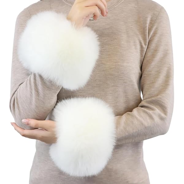 Scaldamuscoli In Pelliccia Sintetica Per Donna - Manicotti Decorativi Neri | Per Inverno, Sport E Occasioni Speciali - Foto 9