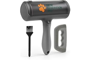 GENERICO New Generation Pro – Spazzola Leva Peli Animali Grigia per Cani e Gatti Autopulente Riutilizzabile con Raschietto e Spazzolino, Ideale per Divani, Vestiti e Casa