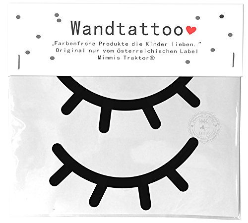 Mimmis Traktor® Wandtattoo Wimpern 47 cm (je 20 cm) SCHWARZ