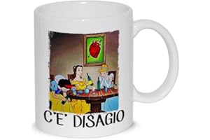 thedifferent Tazza Colazione Latte thè Mug Relax con grafica simpatica - Principesse favole c'è disagio - Amica Sorella Zia Mamma Figlia compleanno natale