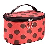Tonsee Fashion Women Portable Cosmetic Retro Dot Pattern Beauty Makeup Hand Case Bag