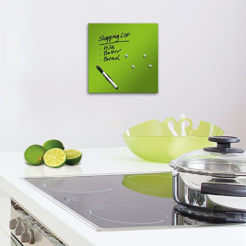 Eurographics MB-GREEN3030 Memo Board, Magnet- und Schreibtafel aus Glas, inklusive Stift und Magnete, 30 x 30 cm, grün - 3