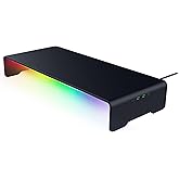 Razer Monit&ouml;r Standı Chroma - Chroma RGB &ouml;zellikli 4 y&ouml;nl&uuml; USB-C hub'lı al&uuml;minyum monit&ouml;r standı (50cm x 21cm x 7.85cm, sağla