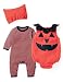 Little Hand® Baby Boy Girls Infant Halloween Pumpkin Printed Bodysuit Romper Jumpsuit Outfits Costume Set 3 PCS 0-18M