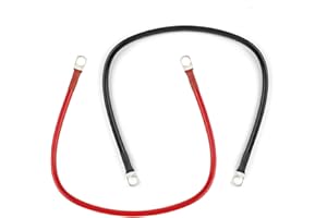 Cable de Batería Ticeed 16mm² con Terminales para Moto, Coche, Barcos - Cable Inversor Aislado (Rojo y Negro), 2 Piezas