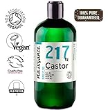 Aceite de ricino 100 % puro, virgen, prensado en frío, certificado BIO y proviene de la India.