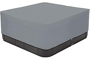 LDIW Rectangular Winter Pool Cover for Hot Tub Heavy Duty 210D Waterproof Oxford Outdoor Spa Replacement Cover UV Resistant Garden Furniture Cover,Gray,220 * 220 * 85CM